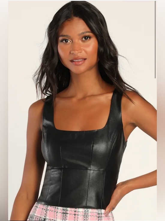 Lulus Tops - Lulu's Faux Leather Top, New with tags